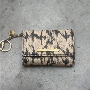 Aldo Beige and Black Snake Print Wallet with Keychain